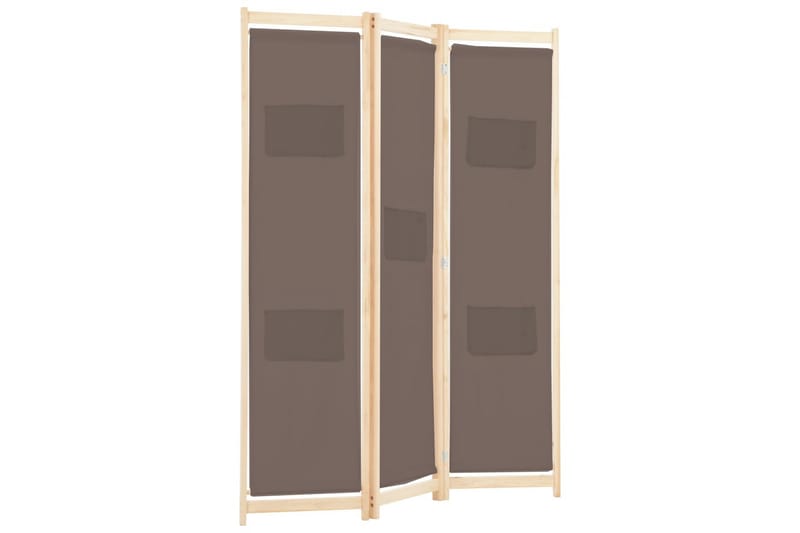 3-Panels Rumdeler 120 X 170 X 4 Cm Stof Brun - Brun - Skærmvæg - Rumdelere