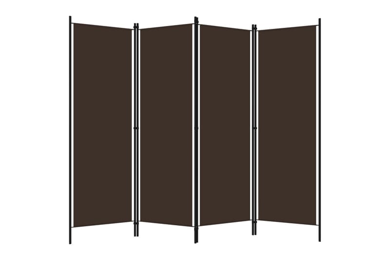 4-Panels Rumdeler 200 x 180 cm Brun - Boligtilbehør - Rumdelere - Skærmvæg