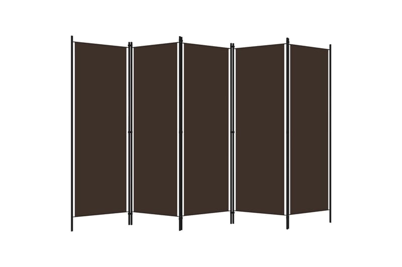 5-Panels Rumdeler 250 x 180 cm Brun - Boligtilbehør - Rumdelere - Skærmvæg