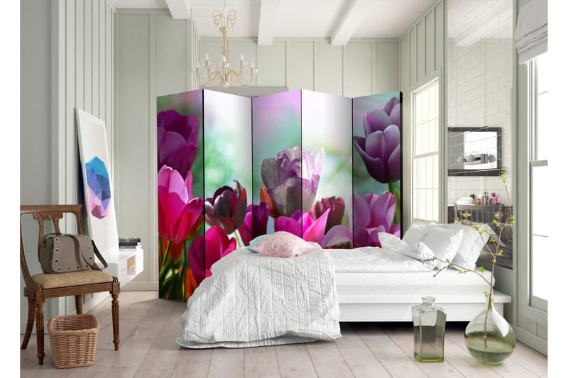 Rumdeler Beautiful Tulips II 225x172 cm - Artgeist sp. z o. o. - Boligtilbehør - Rumdelere - Foldeskærm