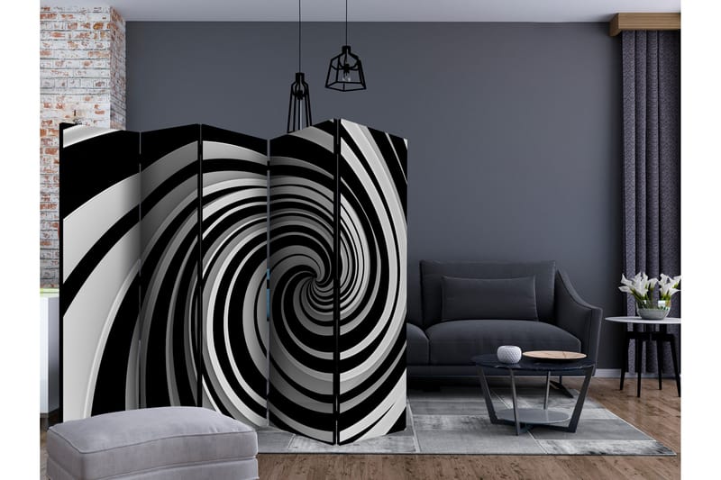 Rumdeler - Black and white swirl II 225x172 - Artgeist sp. z o. o. - Boligtilbehør - Rumdelere - Foldeskærm