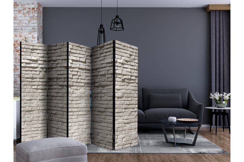 Rumdeler - Brick Wall: Minimalism II 225x172 - Artgeist sp. z o. o. - Boligtilbehør - Rumdelere - Foldeskærm