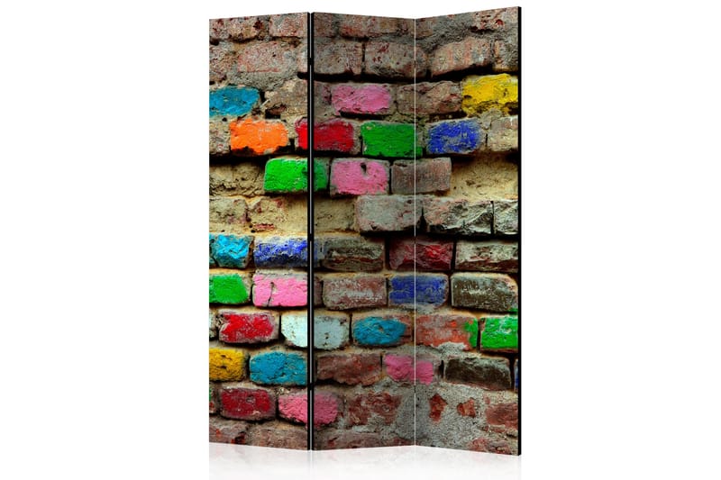 Rumdeler - Colourful Bricks 135x172 - Artgeist sp. z o. o. - Boligtilbehør - Rumdelere - Foldeskærm