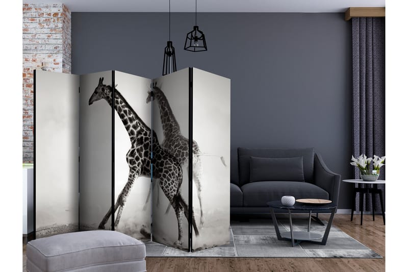 Rumdeler - Giraffes II 225x172 - Artgeist sp. z o. o. - Boligtilbehør - Rumdelere - Foldeskærm