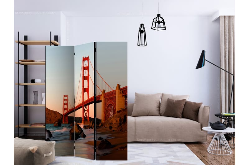 Rumdeler - Golden Gate Bridge - San Francisco 135x172 - Artgeist sp. z o. o. - Foldeskærm - Rumdelere