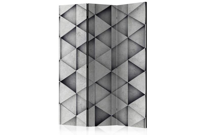 Rumdeler - Grey Triangles 135x172 - Artgeist sp. z o. o. - Boligtilbehør - Rumdelere - Foldeskærm