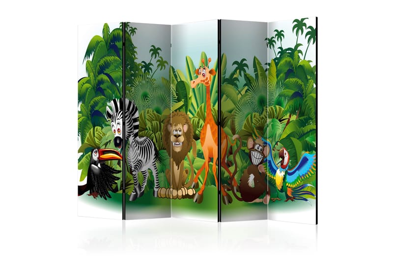 Rumdeler - Jungle Animals II 225x172 - Artgeist sp. z o. o. - Boligtilbehør - Rumdelere - Foldeskærm