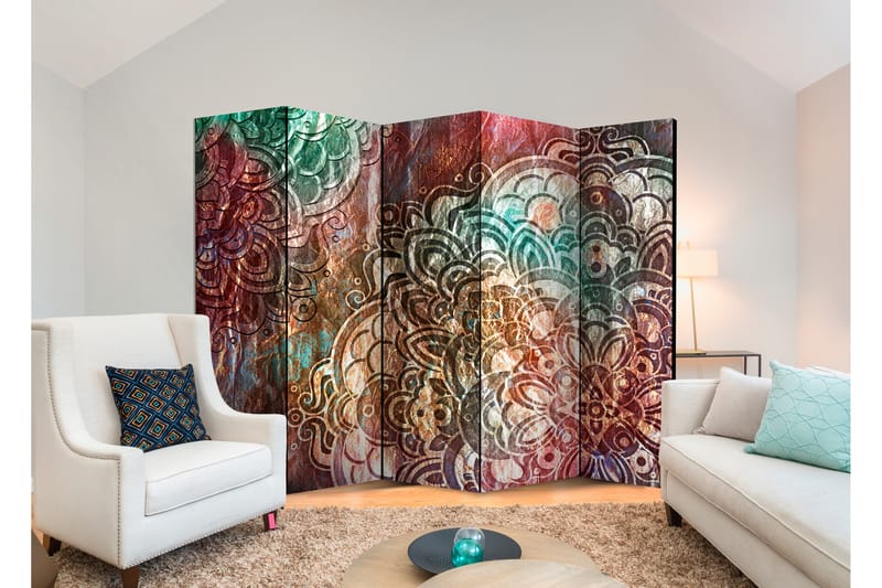 Rumdeler Mandala: Copper Garden II 225x172 cm - Artgeist sp. z o. o. - Boligtilbehør - Rumdelere - Foldeskærm