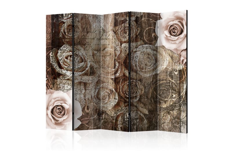 Rumdeler - Old Wood & Roses II 225x172 - Artgeist sp. z o. o. - Boligtilbehør - Rumdelere - Foldeskærm