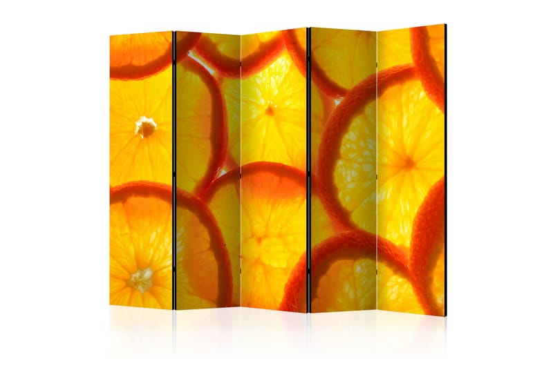 Rumdeler Orange Slices II 225x172 cm - Artgeist sp. z o. o. - Boligtilbehør - Rumdelere - Foldeskærm