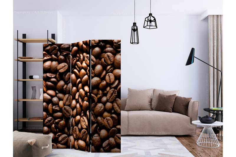 Rumdeler Roasted Coffee Beans 135x172 cm - Artgeist sp. z o. o. - Boligtilbehør - Rumdelere - Foldeskærm