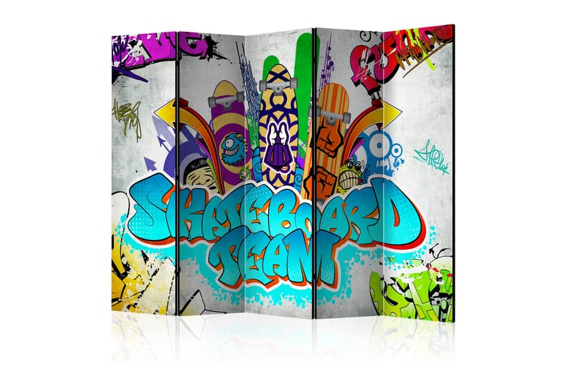 Rumdeler - Skateboard team II 225x172 - Artgeist sp. z o. o. - Boligtilbehør - Rumdelere - Foldeskærm