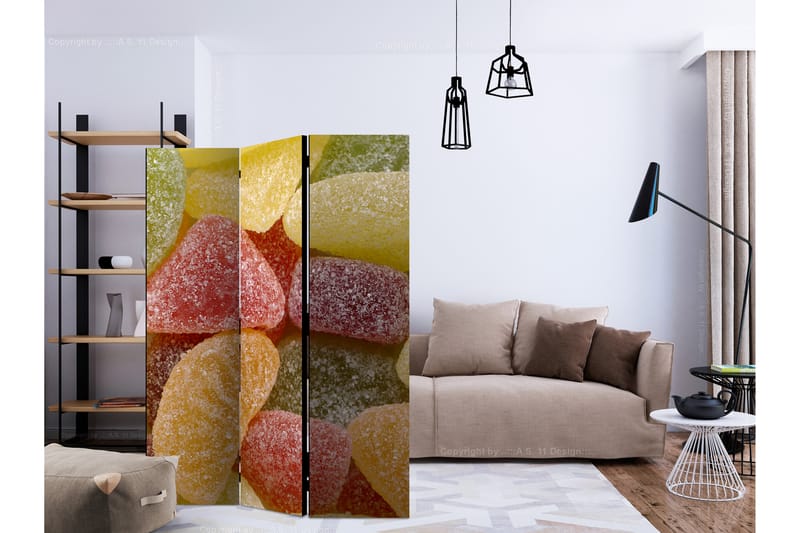 Rumdeler Tasty Fruit Jellies 135x172 cm - Artgeist sp. z o. o. - Boligtilbehør - Rumdelere - Foldeskærm