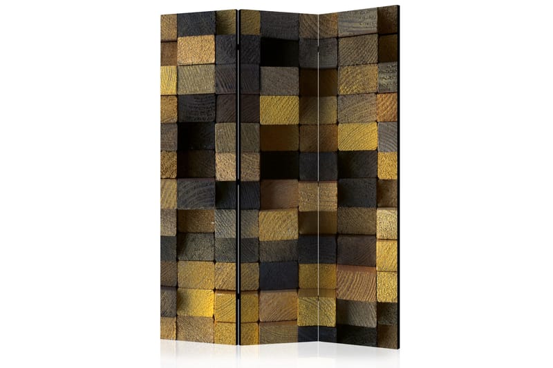 Rumdeler - Wooden cubes 135x172 - Artgeist sp. z o. o. - Boligtilbehør - Rumdelere - Foldeskærm