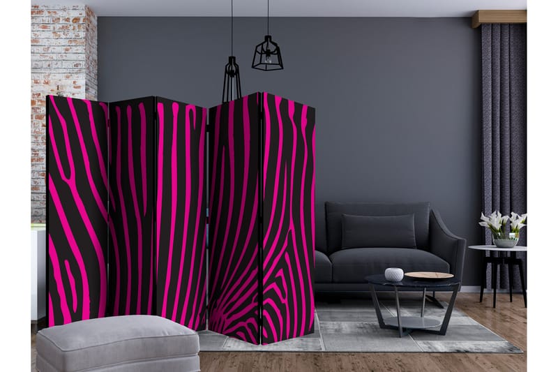 Rumdeler Zebra Pattern Violet II 225x172 cm - Artgeist sp. z o. o. - Boligtilbehør - Rumdelere - Foldeskærm