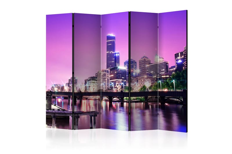 Rumdeler Purple Melbourne II 225x172 cm - Artgeist sp. z o. o. - Boligtilbehør - Rumdelere - Foldeskærm