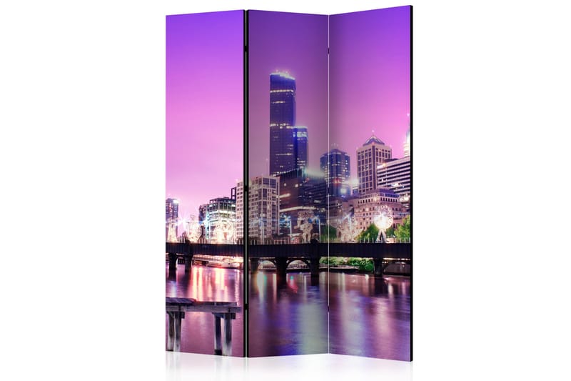 Rumdeler Purple Melbourne 135x172 cm - Artgeist sp. z o. o. - Boligtilbehør - Rumdelere - Foldeskærm