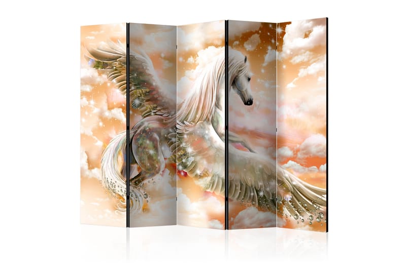 Rumdeler - Pegasus (Orange) II 225x172 - Artgeist sp. z o. o. - Boligtilbehør - Rumdelere - Foldeskærm