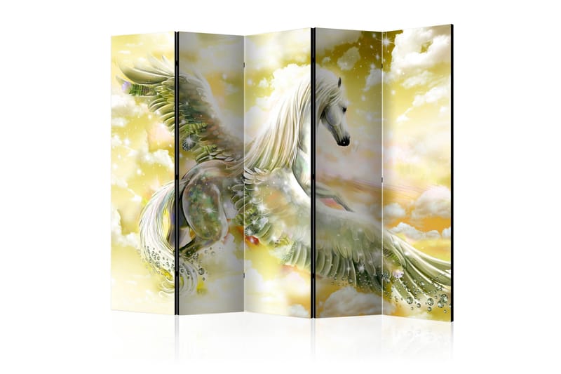 Rumdeler - Pegasus (Yellow) II 225x172 - Artgeist sp. z o. o. - Boligtilbehør - Rumdelere - Foldeskærm