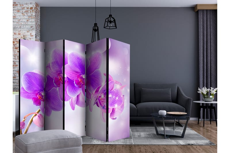 Rumdeler - Purple Orchids II 225x172 - Artgeist sp. z o. o. - Boligtilbehør - Rumdelere - Foldeskærm