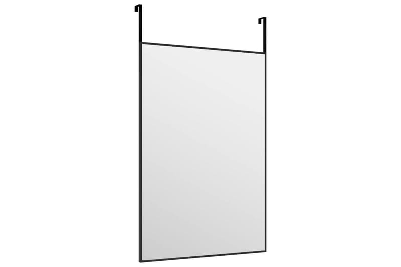 beBasic dørspejl 40x60 cm glas og aluminium sort - Sort - Boligtilbehør - Spejle - Vægspejl