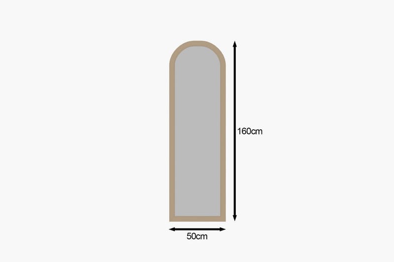 Rusele Væghængt Spejl Buet 50 cm - Beige - Boligtilbehør - Spejle - Vægspejl