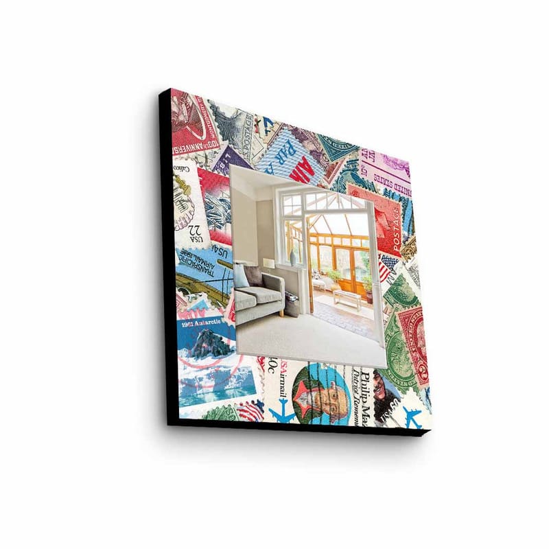 Armavir Dekorationsspejl 50x50 cm Abstract - Plexiglas/Flerfarvet - Vægspejl - Entréspejl