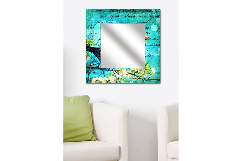 Armavir Dekorativt spejl 50x50 cm Abstrakt - Plexiglas / flerfarvet - Spejl med belysning - Vægspejl - Helkropsspejl - Spejl med hylde - Entréspejl