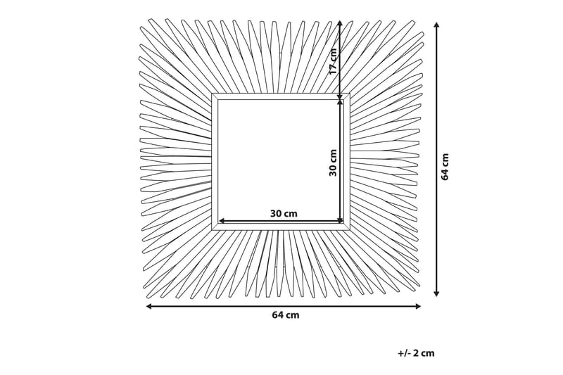 Bred spejl 64x64 cm - Træ / natur - Boligtilbehør - Spejle - Vægspejl