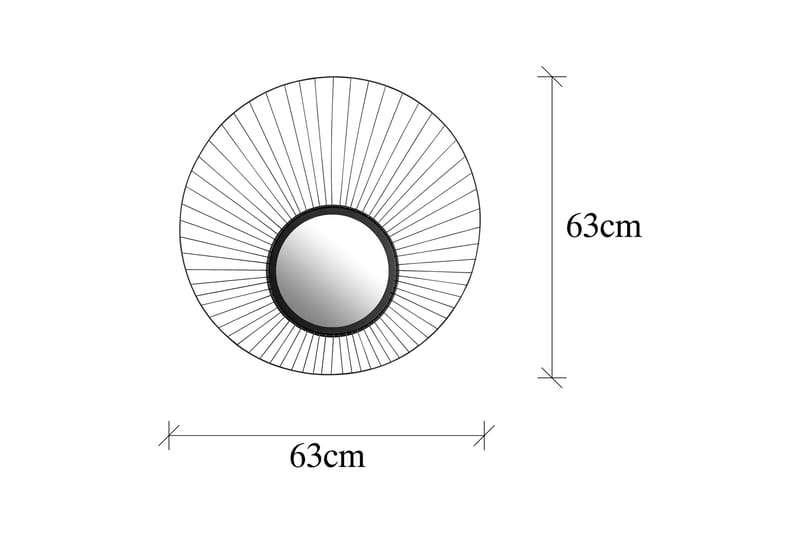 Daisy Spejl 63 cm - Sort - Boligtilbehør - Spejle - Vægspejl