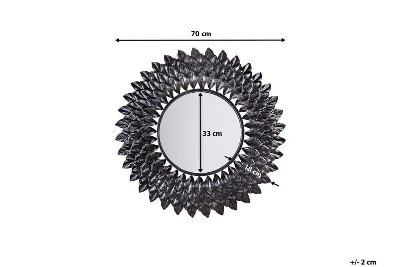 Larrau spejl 70 cm - Sølv - Vægspejl - Entréspejl