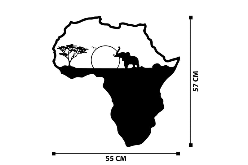 African 1 Vægdekor - Sort - Boligtilbehør - Vægdekoration - Skilt - Emaljeskilte