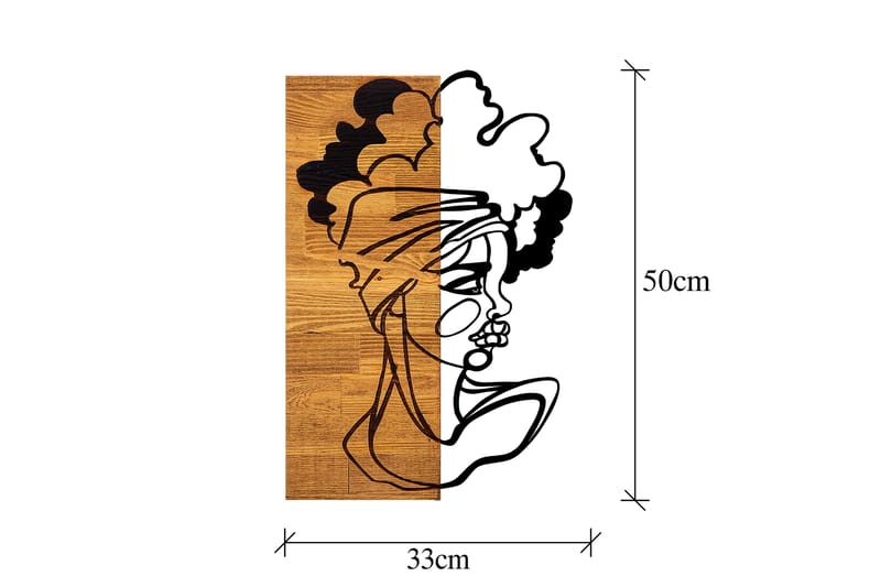 African Woman 3 Vægdekor - Sort/Lys Valnød - Boligtilbehør - Vægdekoration - Skilt - Emaljeskilte