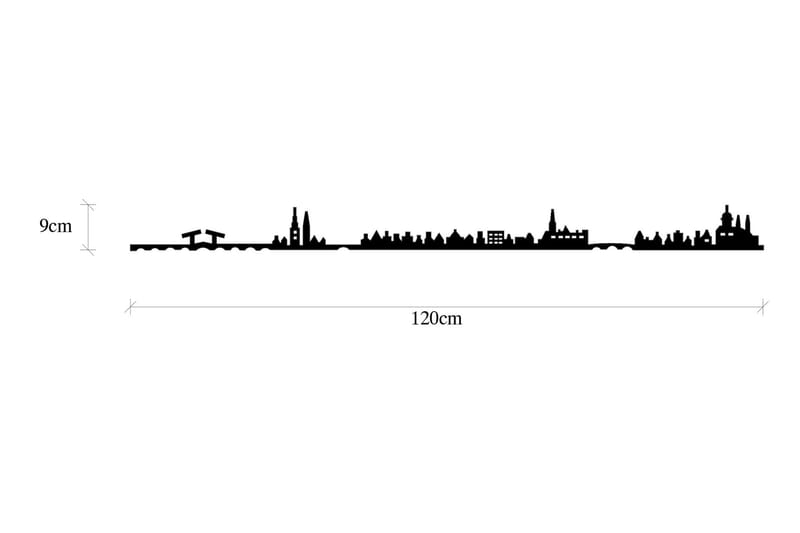 Amsterdam Skyline Vægdekor - Sort - Boligtilbehør - Vægdekoration - Skilt - Emaljeskilte