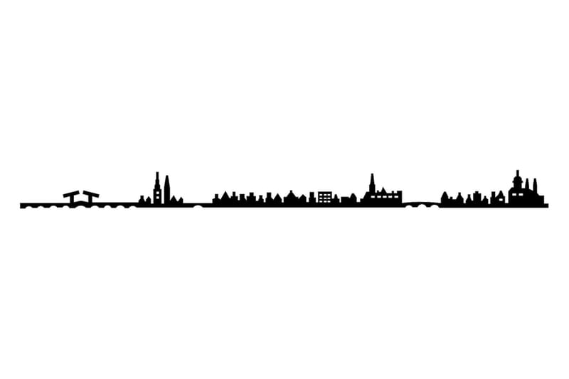 Amsterdam Skyline Vægdekor - Sort - Boligtilbehør - Vægdekoration - Skilt - Emaljeskilte