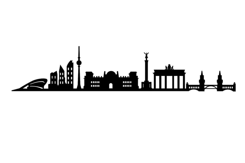 Berlin Skyline Vægdekor - Sort - Boligtilbehør - Vægdekoration - Skilt - Emaljeskilte