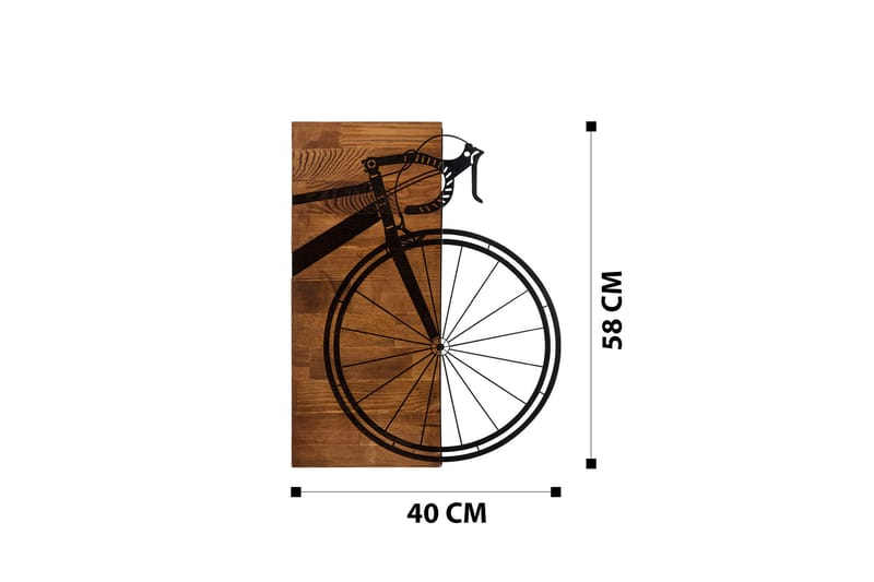 Bicycle Vægdekor - Sort/Valnød - Boligtilbehør - Vægdekoration - Skilt - Emaljeskilte