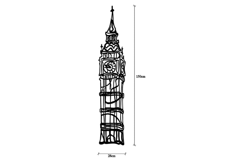 Big Ben Vægdekor - Sort - Boligtilbehør - Vægdekoration - Skilt - Emaljeskilte