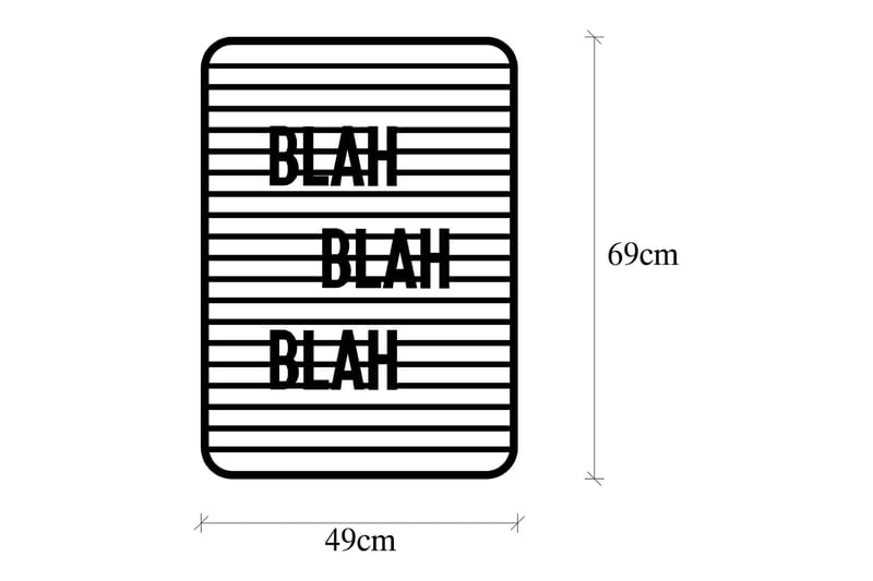 Blah Blah Blah Vægdekor - Sort - Boligtilbehør - Vægdekoration - Skilt - Emaljeskilte