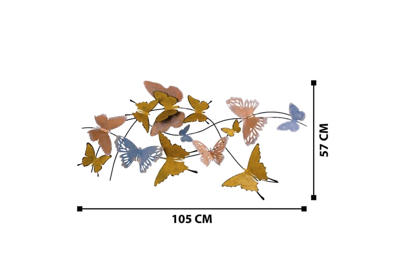 Butterflies Vægdekor - Flerfarvet - Boligtilbehør - Vægdekoration - Skilt - Emaljeskilte