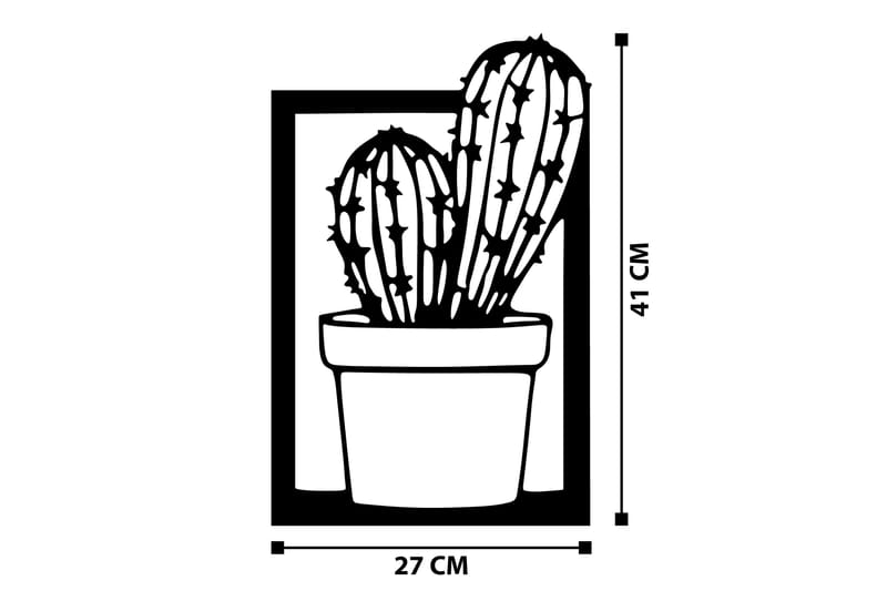 Cactus Vægdekor - Sort - Boligtilbehør - Vægdekoration - Skilt - Emaljeskilte