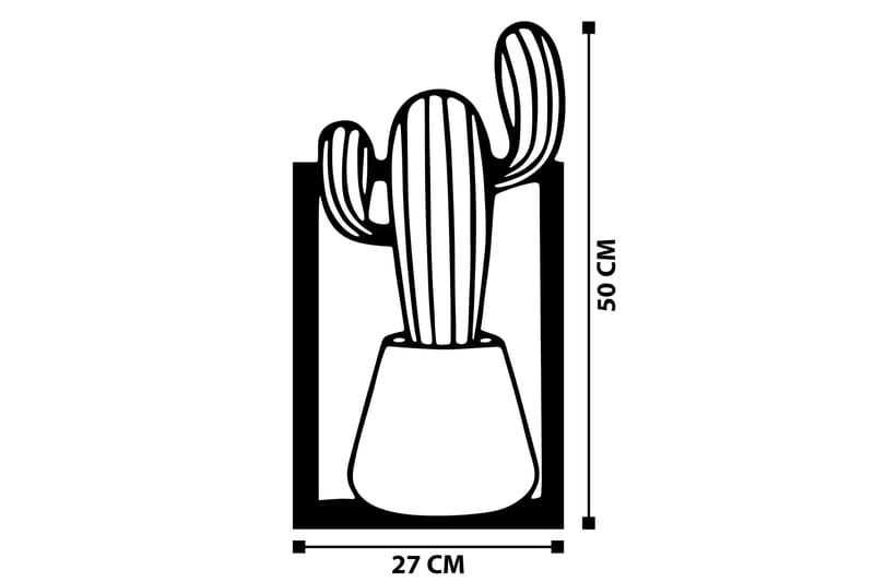 Cactus Vægdekor - Sort - Boligtilbehør - Vægdekoration - Skilt - Emaljeskilte