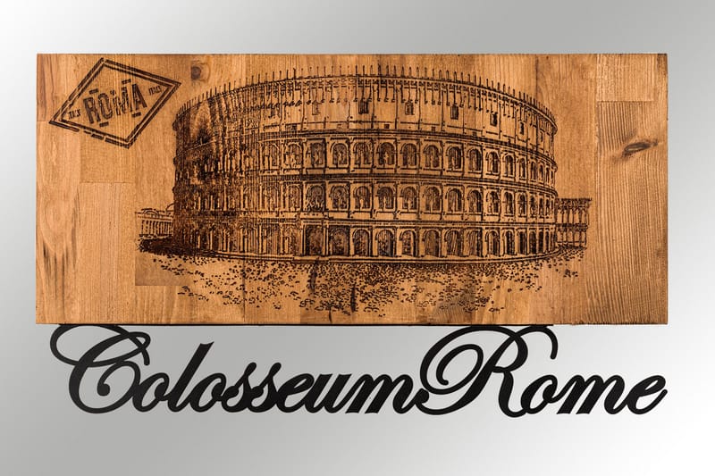 Colosseum Vægdekor - Sort/Valnød - Boligtilbehør - Vægdekoration - Skilt - Emaljeskilte