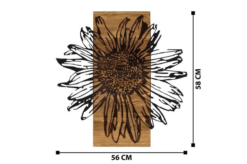 Daisy Vægdekor - Sort/Valnød - Boligtilbehør - Vægdekoration - Skilt - Emaljeskilte