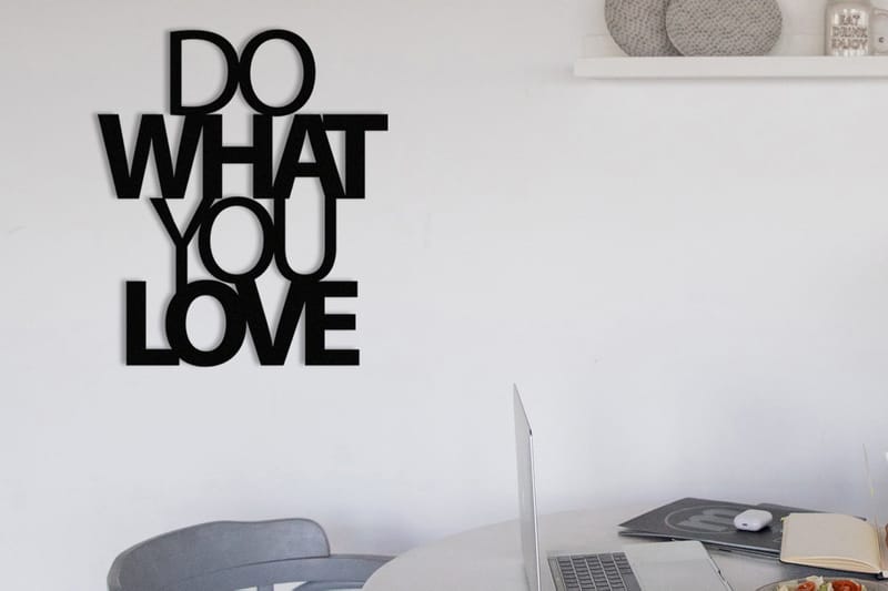 Do What You Love Vægdekor - Sort - Boligtilbehør - Vægdekoration - Skilt - Emaljeskilte