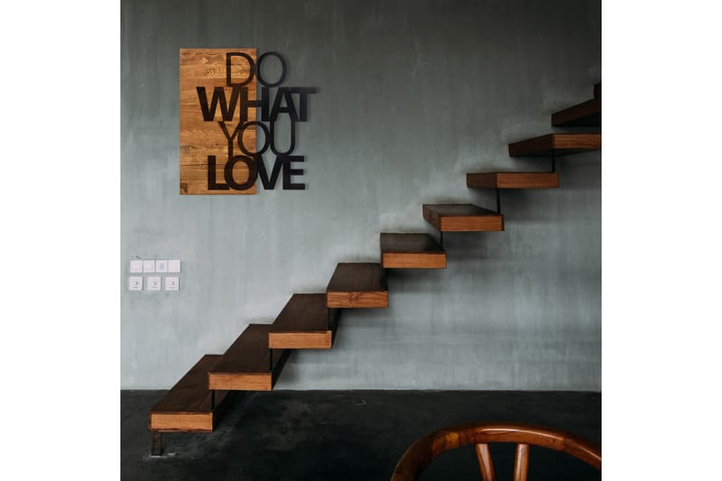 Do What You Love Vægdekor - Sort/Valnød - Boligtilbehør - Vægdekoration - Skilt - Emaljeskilte