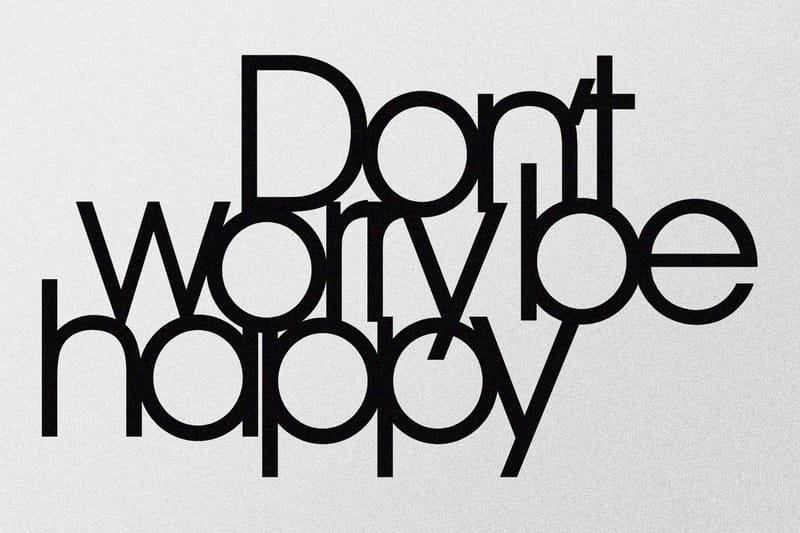 Don't Worry Be Happy Vægdekor - Sort - Boligtilbehør - Vægdekoration - Skilt - Emaljeskilte