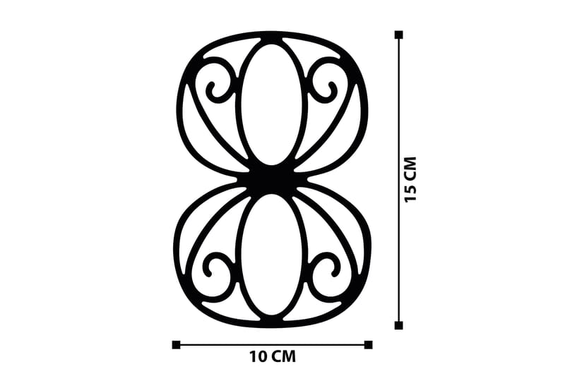 Eight Vægdekor - Sort - Boligtilbehør - Vægdekoration - Skilt - Emaljeskilte