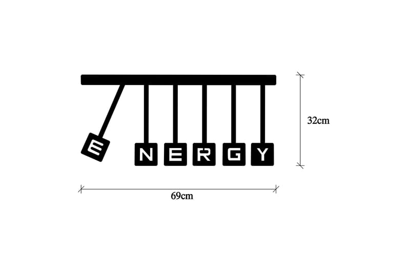 Energy Vægdekor - Sort - Boligtilbehør - Vægdekoration - Skilt - Emaljeskilte