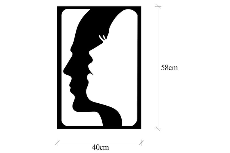 Face in Face Vægdekor - Sort - Boligtilbehør - Vægdekoration - Skilt - Emaljeskilte